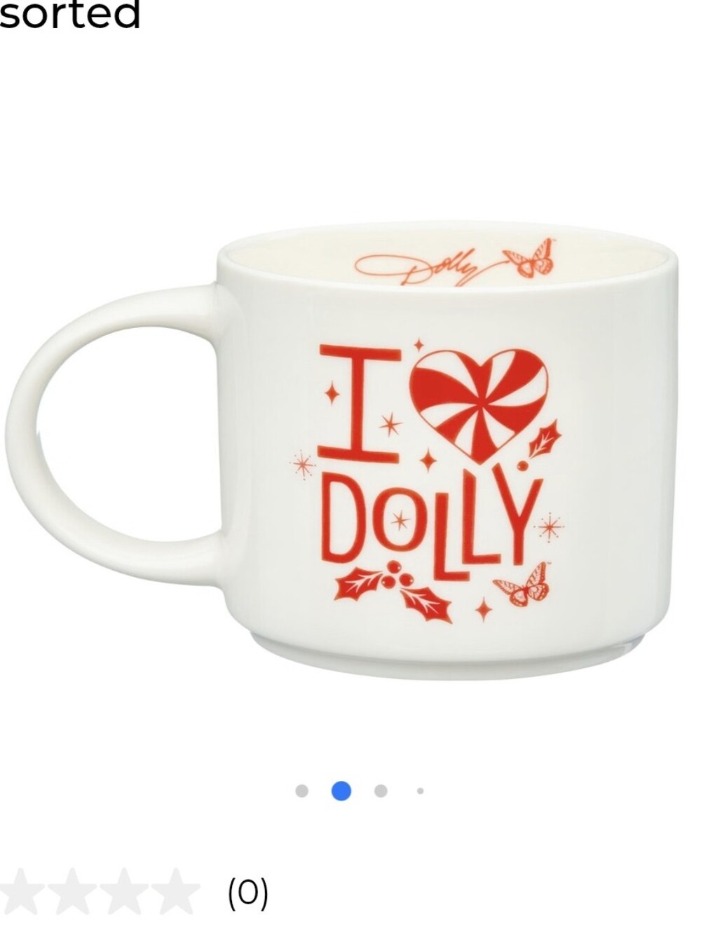 New, Dolly Parton set of 2 Christmas coffee cups. 16 Oz.